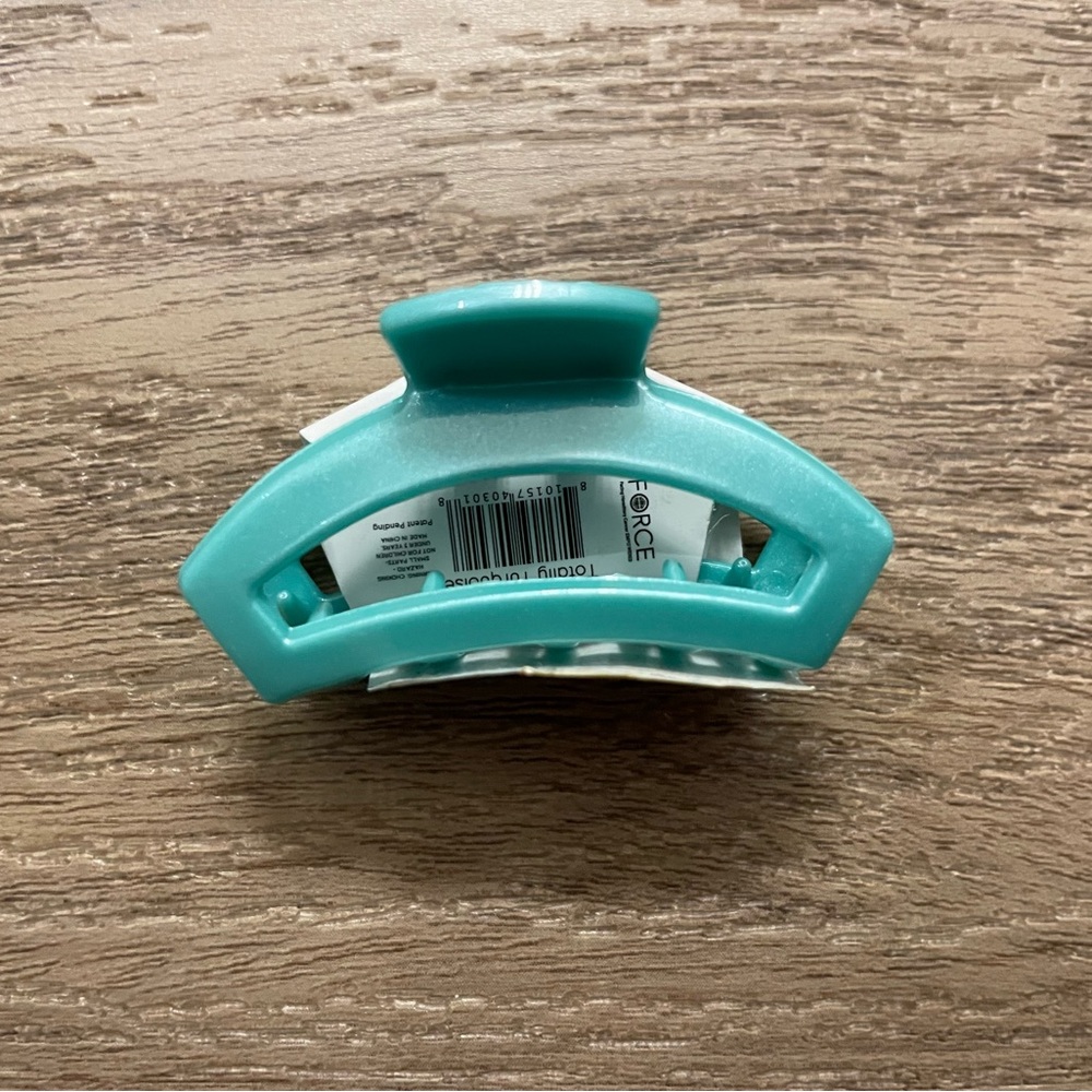 Teleties Teal Hair Claw Clip - Totally Turquoise - Tiny Open